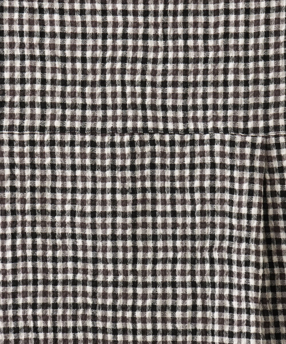 NGEJD19390 GIANNI LO GIUDICE(ジャンニ ロ ジュディチェ) [洗える・日本製]コットンウールギンガムチェックシャツワンピース ブラック