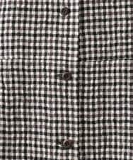 NGEJD19390 GIANNI LO GIUDICE(ジャンニ ロ ジュディチェ) [洗える・日本製]コットンウールギンガムチェックシャツワンピース ブラック