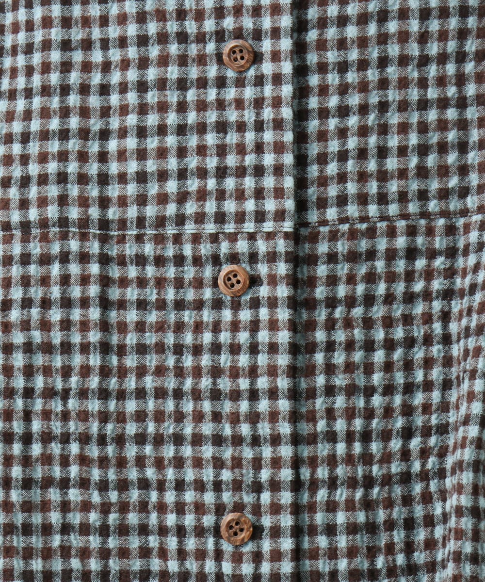 NGEJD19390 GIANNI LO GIUDICE(ジャンニ ロ ジュディチェ) [洗える・日本製]コットンウールギンガムチェックシャツワンピース ブラック