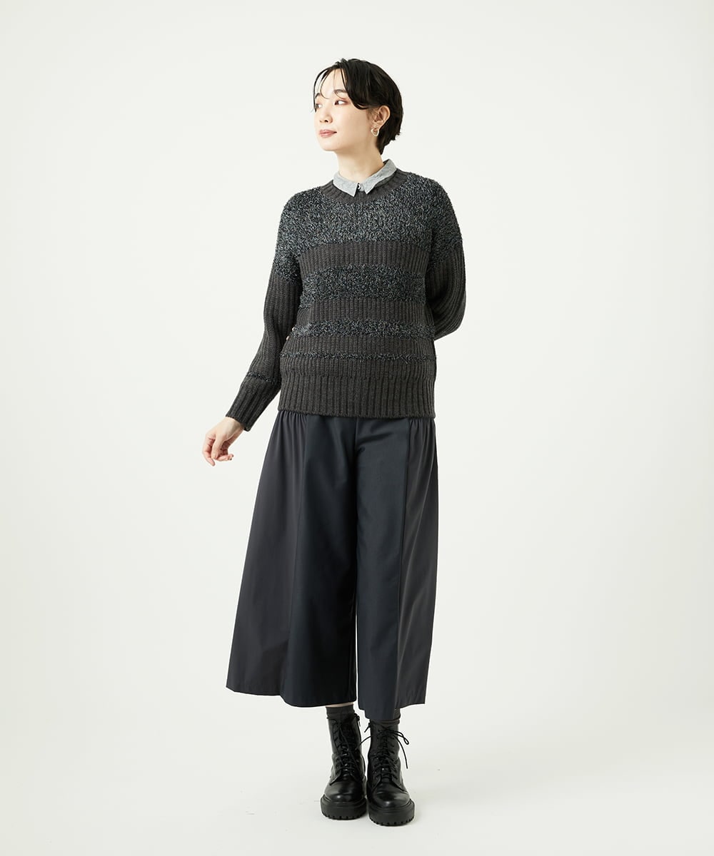 NGFAD01360 GIANNI LO GIUDICE(ジャンニ ロ ジュディチェ) [洗える]IMPラメファーニット ブラック