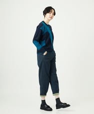 NGFAE11330 GIANNI LO GIUDICE(ジャンニ ロ ジュディチェ) [洗える]インターシャイタリアジャガードニット ネイビー