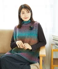 NGFAE13270 GIANNI LO GIUDICE(ジャンニ ロ ジュディチェ) カスリブークレニットベスト グリーン×ブルー系