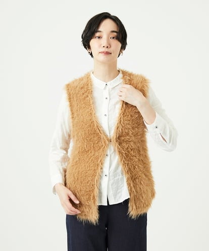NGFAF10180 GIANNI LO GIUDICE [洗える]フェザーヤーンニットベスト