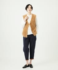 NGFAF10180 GIANNI LO GIUDICE(ジャンニ ロ ジュディチェ) [洗える]フェザーヤーンニットベスト ベージュ