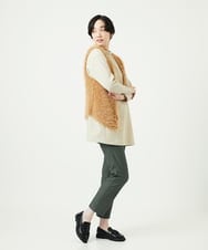 NGFAF10180 GIANNI LO GIUDICE(ジャンニ ロ ジュディチェ) [洗える]フェザーヤーンニットベスト ベージュ