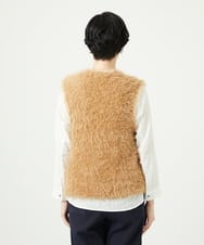 NGFAF10180 GIANNI LO GIUDICE(ジャンニ ロ ジュディチェ) [洗える]フェザーヤーンニットベスト ベージュ