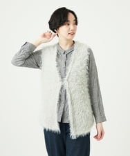 NGFAF10180 GIANNI LO GIUDICE(ジャンニ ロ ジュディチェ) [洗える]フェザーヤーンニットベスト ライトグレー