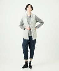 NGFAF10180 GIANNI LO GIUDICE(ジャンニ ロ ジュディチェ) [洗える]フェザーヤーンニットベスト ライトグレー