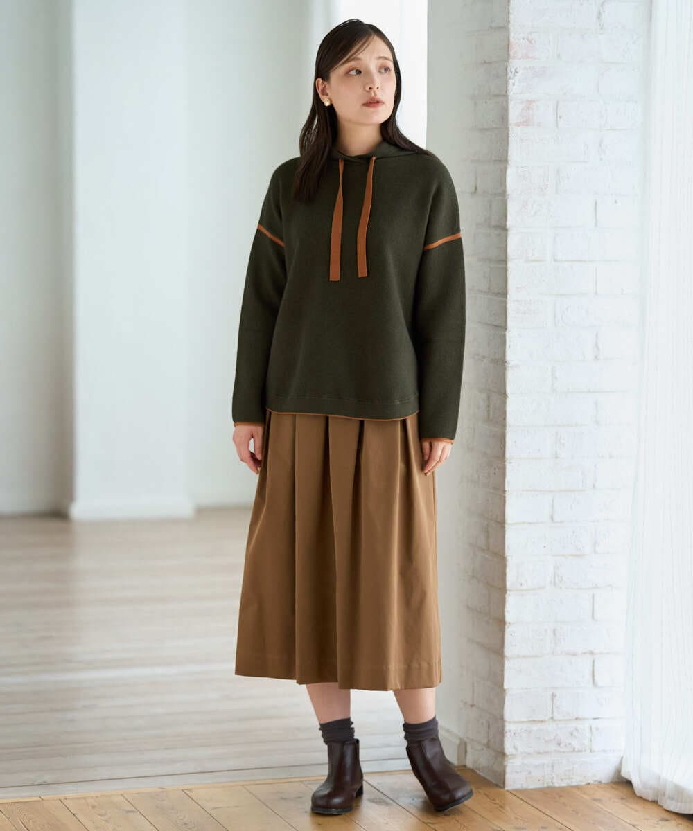 NGFAG21230 GIANNI LO GIUDICE(ジャンニ ロ ジュディチェ) [洗える]レーヨンナイロンストレッチプルオーバー カーキ