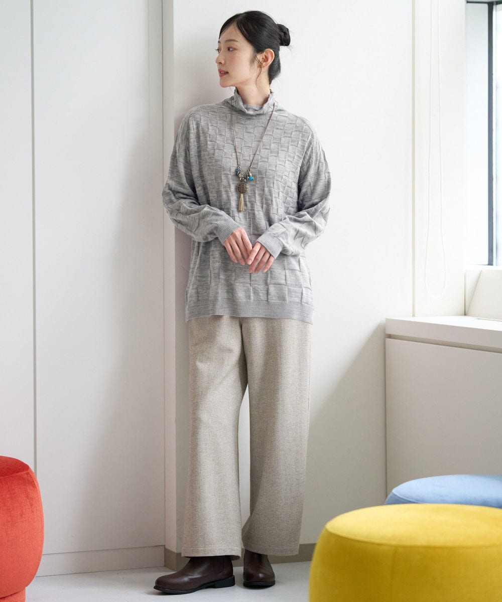 NGFAH46270 GIANNI LO GIUDICE(ジャンニ ロ ジュディチェ) エクストラファインウールブロックチェックニット レッド