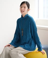 NGFAH46270 GIANNI LO GIUDICE(ジャンニ ロ ジュディチェ) エクストラファインウールブロックチェックニット ブルー