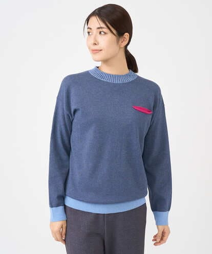 NGFCF60200 GIANNI LO GIUDICE [洗える]配色デザインポケットニット