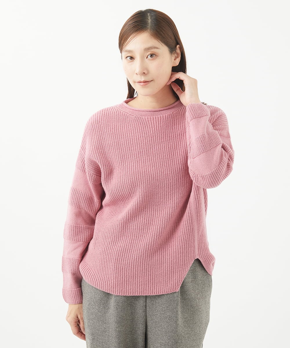 NGFEA20190 GIANNI LO GIUDICE(ジャンニ ロ ジュディチェ) [洗える]ファンシーカラーニット ピンク