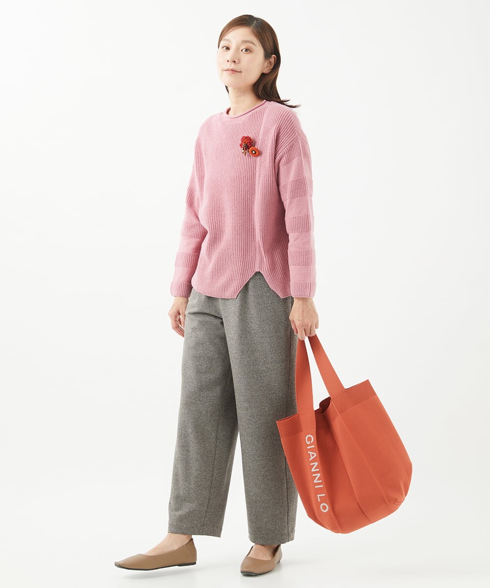 NGFEA20190 GIANNI LO GIUDICE(ジャンニ ロ ジュディチェ) [洗える]ファンシーカラーニット ピンク