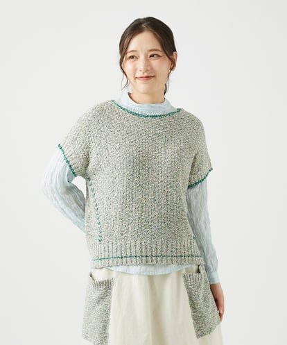 NGFED12270 GIANNI LO GIUDICE [洗える]綿麻ニットベスト