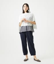 NGFGA30290 GIANNI LO GIUDICE(ジャンニ ロ ジュディチェ) [洗える・日本製]コットンレース編みニットポンチョ風ベスト ホワイト