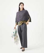 NGFGA30290 GIANNI LO GIUDICE(ジャンニ ロ ジュディチェ) [洗える・日本製]コットンレース編みニットポンチョ風ベスト ダークグレー