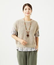 NGFJB01180 GIANNI LO GIUDICE(ジャンニ ロ ジュディチェ) [洗える]Peメッシュニット ベージュ