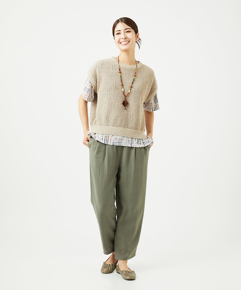 NGFJB01180 GIANNI LO GIUDICE(ジャンニ ロ ジュディチェ) [洗える]Peメッシュニット ベージュ