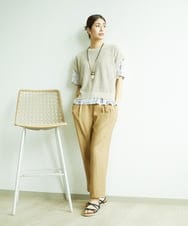 NGFJB01180 GIANNI LO GIUDICE(ジャンニ ロ ジュディチェ) [洗える]Peメッシュニット ベージュ
