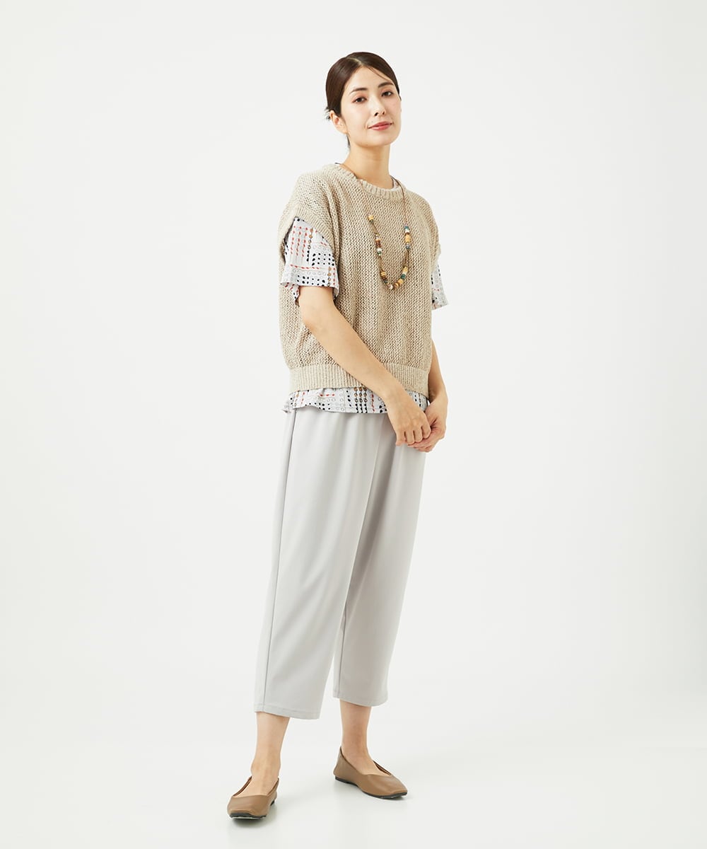 NGFJB01180 GIANNI LO GIUDICE(ジャンニ ロ ジュディチェ) [洗える]Peメッシュニット ベージュ