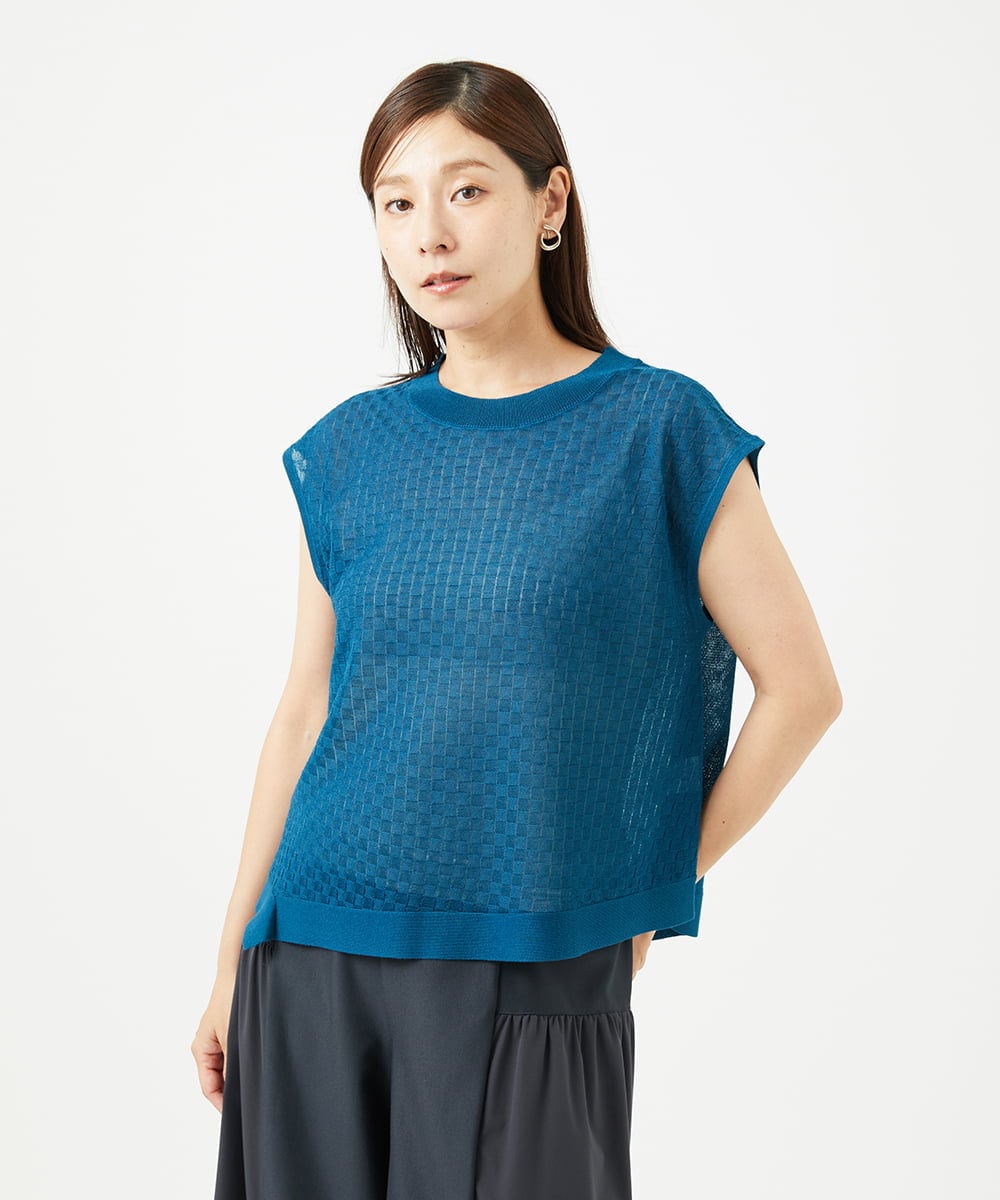 NGFJB10230 GIANNI LO GIUDICE(ジャンニ ロ ジュディチェ) [洗える]Levitaニットベスト ブルー