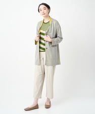 NGFJB20230 GIANNI LO GIUDICE(ジャンニ ロ ジュディチェ) [洗える]シルク混ボーダーニット グリーン