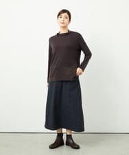 NGHAE21290 GIANNI LO GIUDICE(ジャンニ ロ ジュディチェ) [洗える]レーヨン混ストレッチチェックスカート チャコールブラウン
