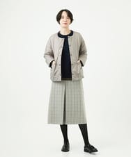 NGHAE21290 GIANNI LO GIUDICE(ジャンニ ロ ジュディチェ) [洗える]レーヨン混ストレッチチェックスカート オフベージュ