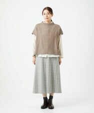 NGHAE21290 GIANNI LO GIUDICE(ジャンニ ロ ジュディチェ) [洗える]レーヨン混ストレッチチェックスカート オフベージュ