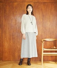 NGHAE21290 GIANNI LO GIUDICE(ジャンニ ロ ジュディチェ) [洗える]レーヨン混ストレッチチェックスカート オフベージュ