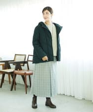 NGHAE21290 GIANNI LO GIUDICE(ジャンニ ロ ジュディチェ) [洗える]レーヨン混ストレッチチェックスカート オフベージュ