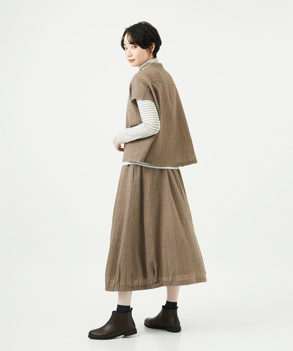NGHAE36330 GIANNI LO GIUDICE(ジャンニ ロ ジュディチェ) リファインガーゼスカート ベージュ