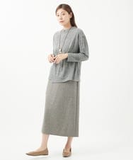 NGHEC26200 GIANNI LO GIUDICE(ジャンニ ロ ジュディチェ) [日本製]ウールパワーストレッチスカート ブラウン