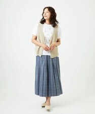 NGHHC22290 GIANNI LO GIUDICE(ジャンニ ロ ジュディチェ) [洗える]ドビーシャーリングスカート ネイビー