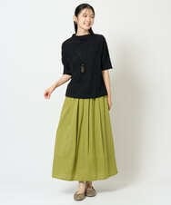 NGHHD05200 GIANNI LO GIUDICE(ジャンニ ロ ジュディチェ) [洗える]コットンシアサッカースカート グリーン
