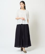 NGHHD05200 GIANNI LO GIUDICE(ジャンニ ロ ジュディチェ) [洗える]コットンシアサッカースカート グリーン