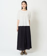 NGHHD05200 GIANNI LO GIUDICE(ジャンニ ロ ジュディチェ) [洗える]コットンシアサッカースカート グリーン