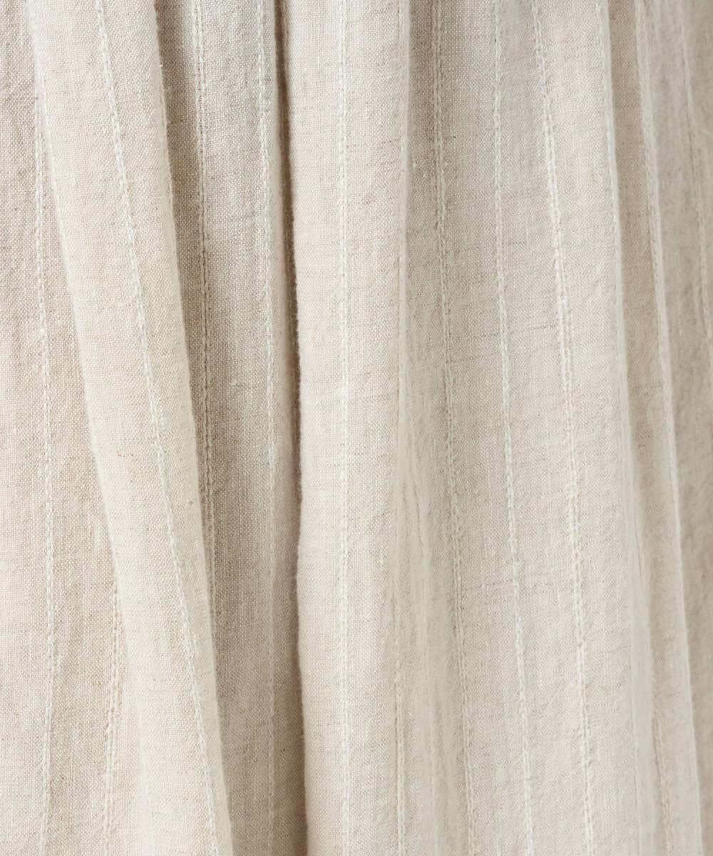 NGHHD66300 GIANNI LO GIUDICE(ジャンニ ロ ジュディチェ) [洗える]麻ストライプスカート カーキ