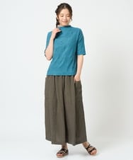 NGHHD66300 GIANNI LO GIUDICE(ジャンニ ロ ジュディチェ) [洗える]麻ストライプスカート カーキ