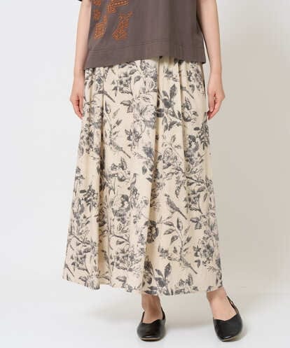 NGHHF63290 GIANNI LO GIUDICE [洗える]淡彩フラワープリントスカート
