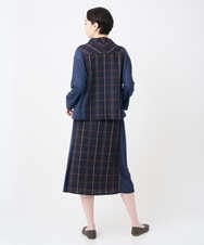NGHJB22360 GIANNI LO GIUDICE(ジャンニ ロ ジュディチェ) [洗える・日本製]二重織チェックスカート ネイビー