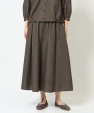 NGHJD16330 GIANNI LO GIUDICE(ジャンニ ロ ジュディチェ) [洗える]レジメンストライプスカート ブラウン