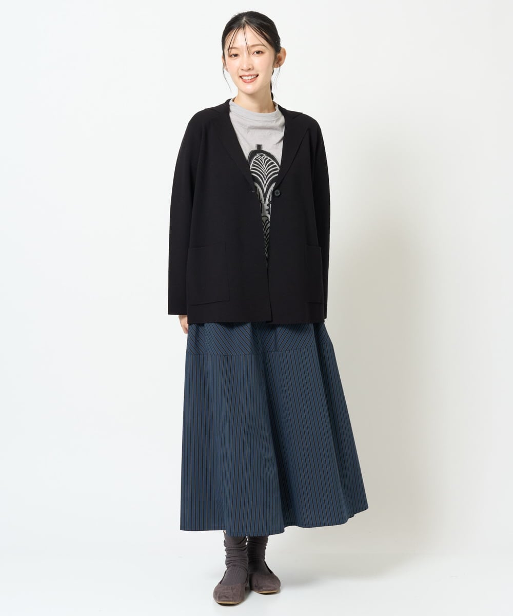 NGHJD16330 GIANNI LO GIUDICE(ジャンニ ロ ジュディチェ) [洗える]レジメンストライプスカート ブラウン
