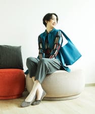 NGKAD02230 GIANNI LO GIUDICE(ジャンニ ロ ジュディチェ) [洗える・日本製]Tenリバースティックプリントカットソー レッド