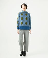 NGKAE35230 GIANNI LO GIUDICE(ジャンニ ロ ジュディチェ) [洗える・日本製]起毛パイルジャガードドットトップス ネイビーブルー