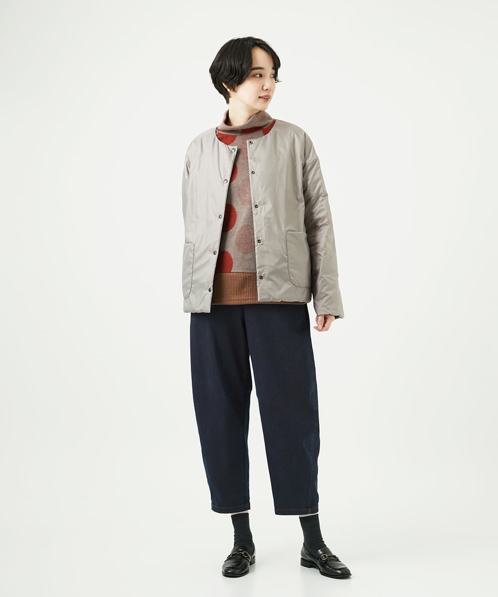 NGKAE35230 GIANNI LO GIUDICE(ジャンニ ロ ジュディチェ) [洗える・日本製]起毛パイルジャガードドットトップス ベージュ