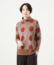 NGKAE35230 GIANNI LO GIUDICE(ジャンニ ロ ジュディチェ) [洗える・日本製]起毛パイルジャガードドットトップス ベージュ