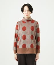 NGKAE35230 GIANNI LO GIUDICE(ジャンニ ロ ジュディチェ) [洗える・日本製]起毛パイルジャガードドットトップス ベージュ