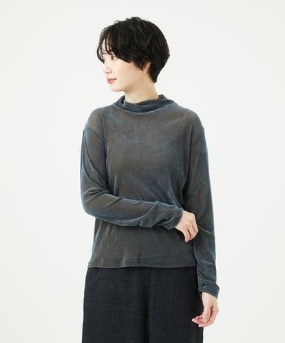 NGKAE40180  [洗える・日本製]タマムシパイルフロッキーカットソー